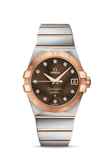 Omega Constellation Co-Axial 38 Stainless Steel / Red Gold / Brown